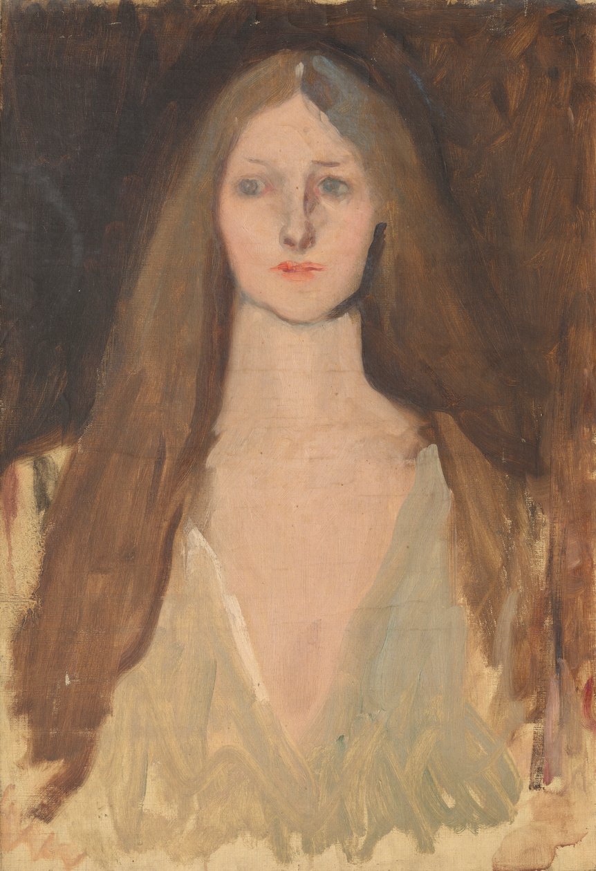 Studium postaci Ofelii, do Sceny zabawy w Hamlecie, akt III, scena II autorstwa Edwin Austin Abbey