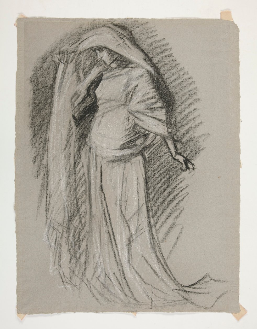 Studium postaci dla Zamku Dziewic, z The Quest of the Holy Graal (seria piętnastu obrazów dla Biblioteki Publicznej w Bostonie, ukończona w 1901) autorstwa Edwin Austin Abbey