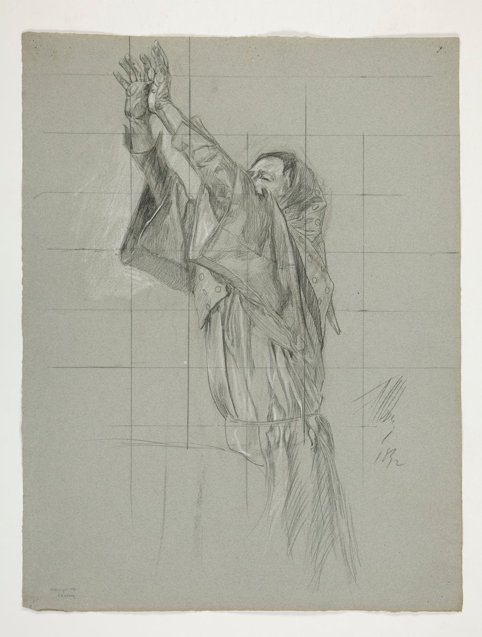 Studium postaci dla króla Artura autorstwa Edwin Austin Abbey