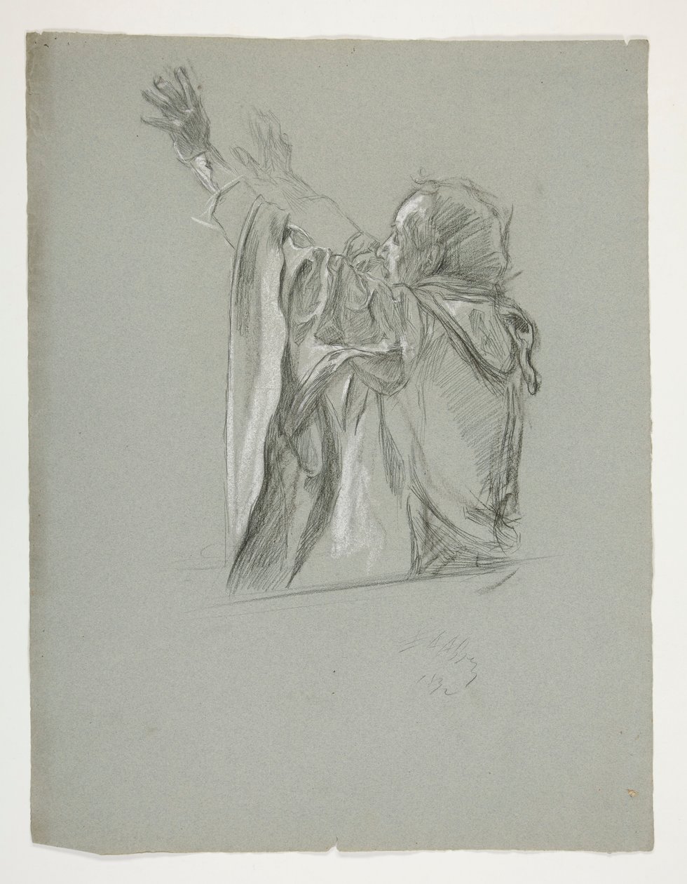 Studium postaci dla króla Artura autorstwa Edwin Austin Abbey