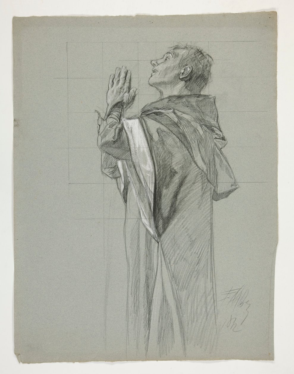 Studium postaci dla króla Artura autorstwa Edwin Austin Abbey