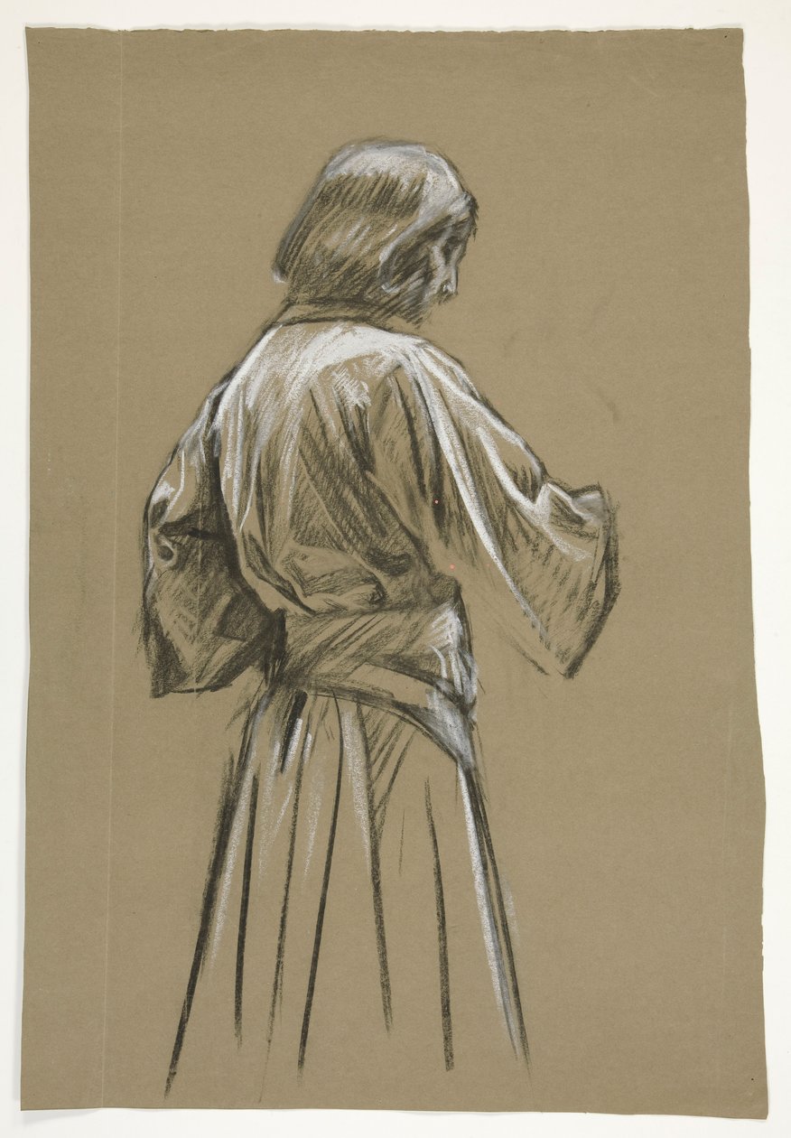 Studium postaci dla króla Artura autorstwa Edwin Austin Abbey