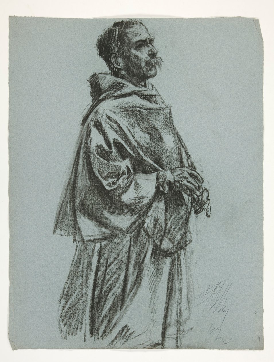 Studium postaci dla króla Artura autorstwa Edwin Austin Abbey