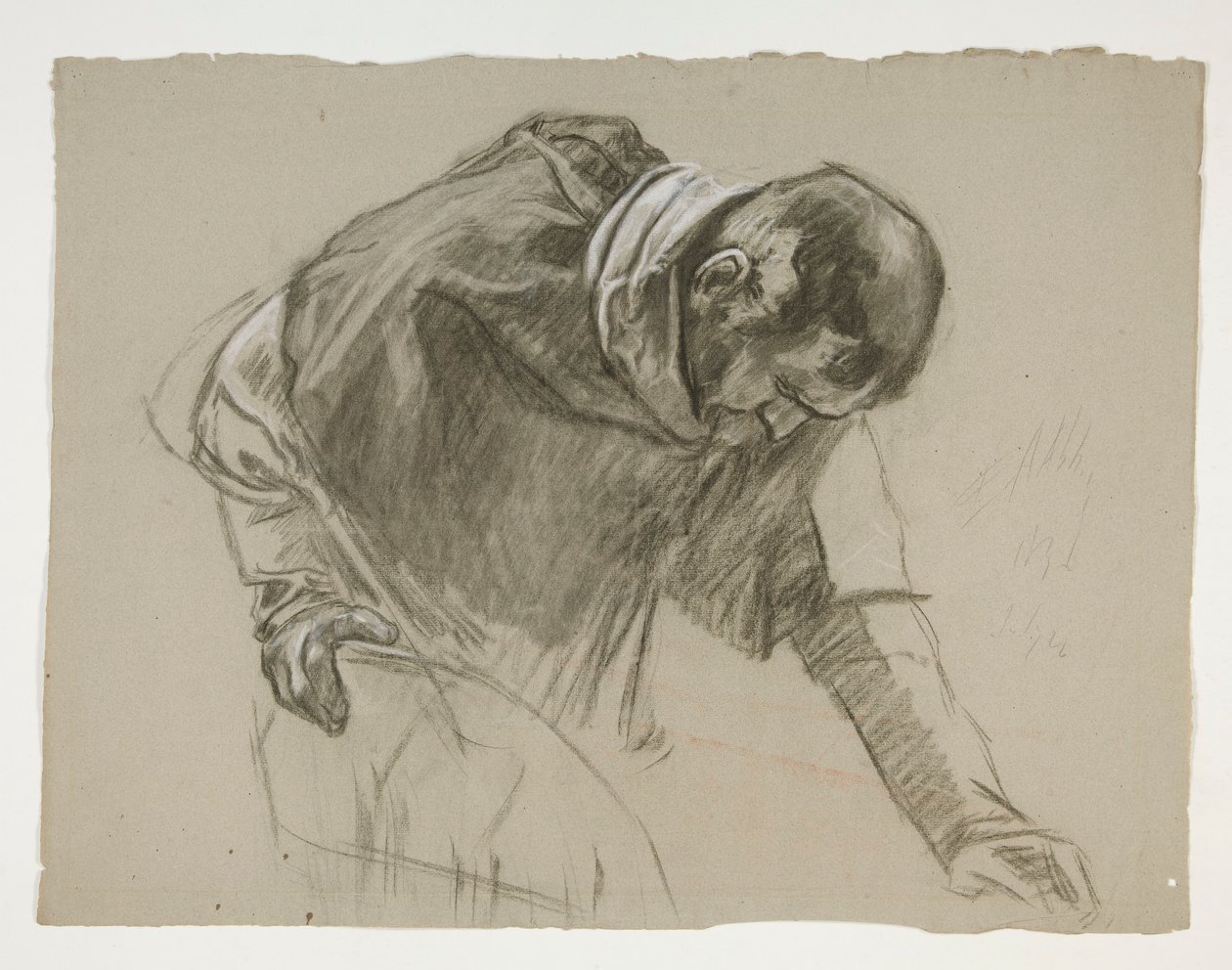 Studium postaci dla króla Artura autorstwa Edwin Austin Abbey