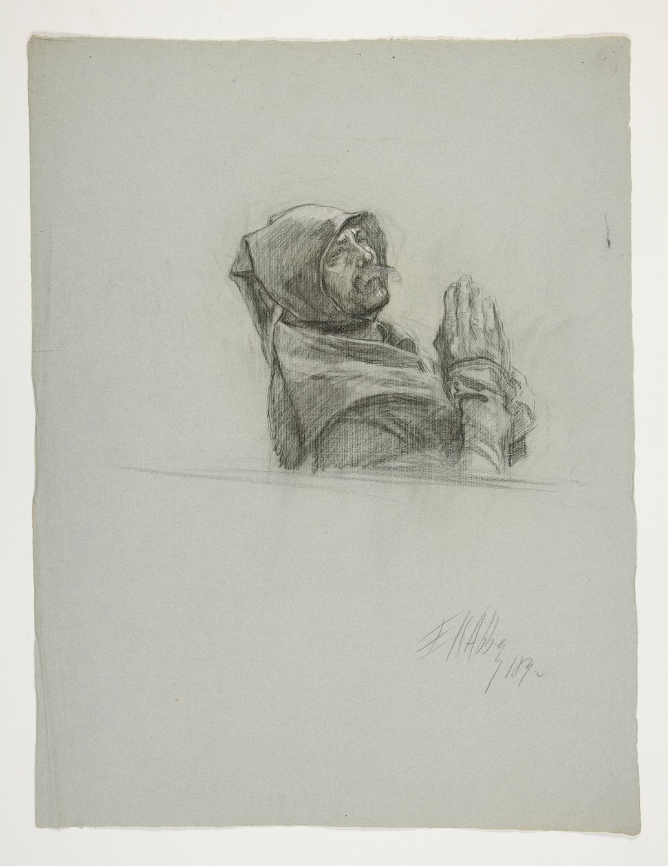 Studium postaci dla króla Artura autorstwa Edwin Austin Abbey