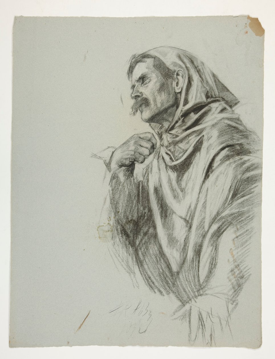 Studium postaci dla króla Artura autorstwa Edwin Austin Abbey