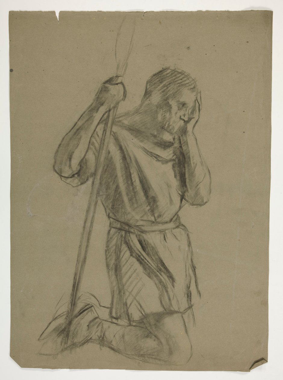 Studium postaci dla króla Artura autorstwa Edwin Austin Abbey