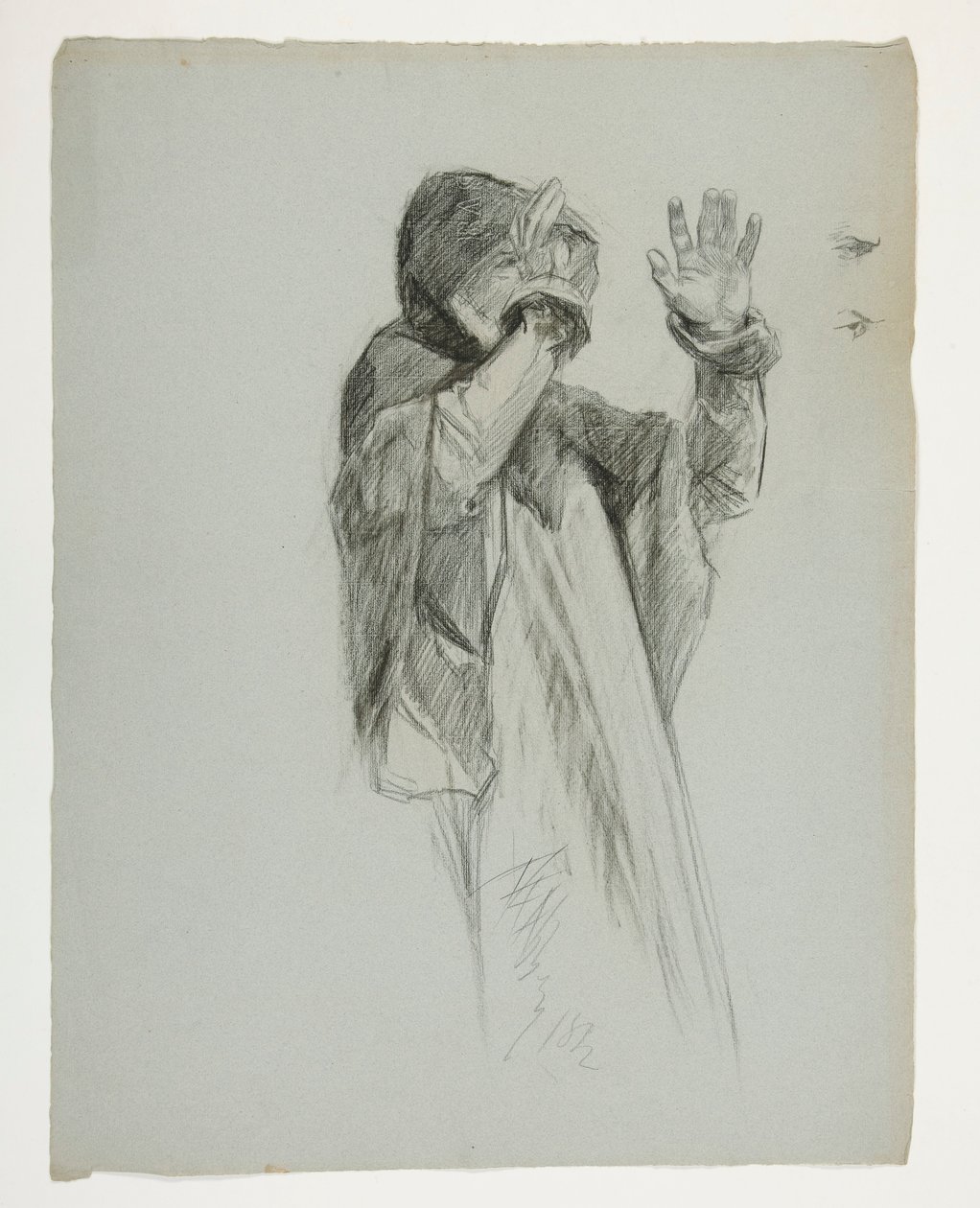 Studium postaci dla króla Artura autorstwa Edwin Austin Abbey