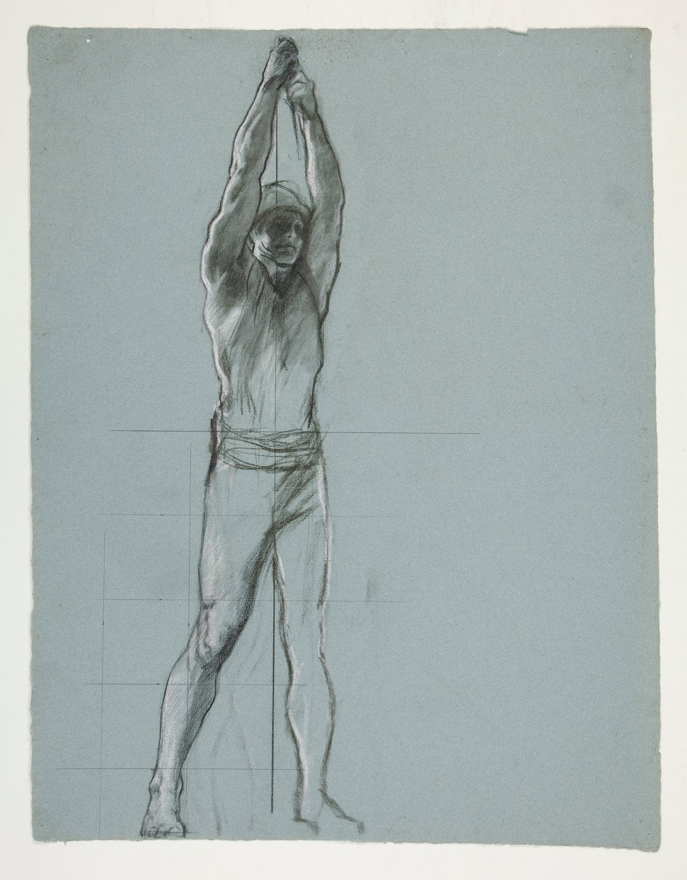 Studium postaci dla The Spirit of Vulcan, Genius of the Workers in Iron and Steel, capitol rotunda, Harrisburg, Pensylwania autorstwa Edwin Austin Abbey