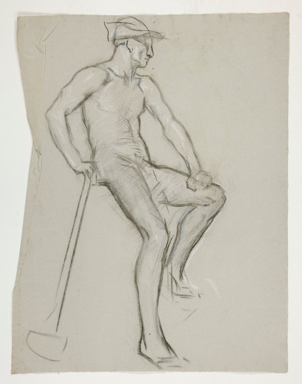 Studium postaci dla The Spirit of Vulcan, Genius of the Workers in Iron and Steel, capitol rotunda, Harrisburg, Pensylwania autorstwa Edwin Austin Abbey