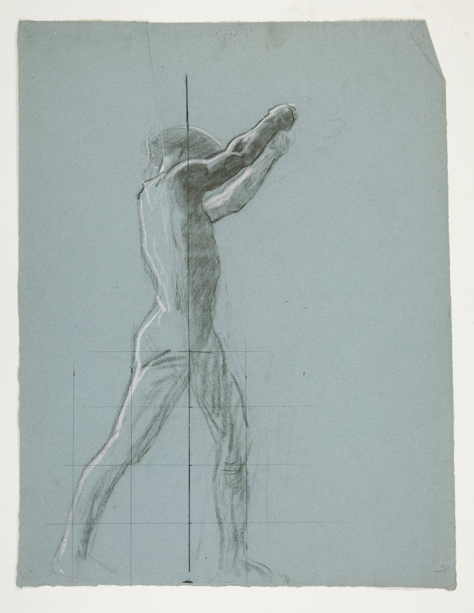Studium postaci dla The Spirit of Vulcan, Genius of the Workers in Iron and Steel, capitol rotunda, Harrisburg, Pensylwania autorstwa Edwin Austin Abbey