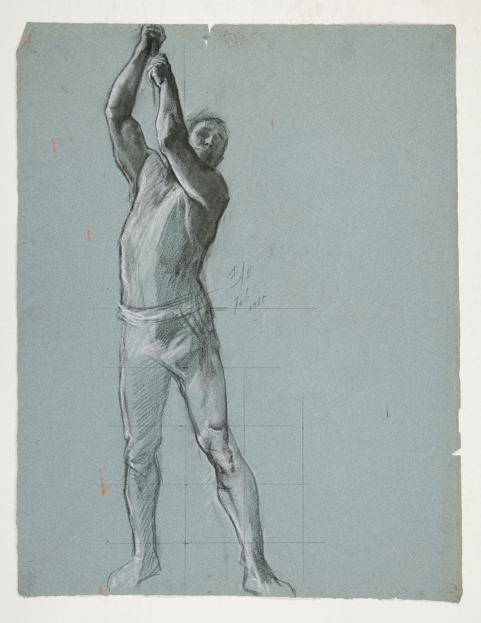 Studium postaci dla The Spirit of Vulcan, Genius of the Workers in Iron and Steel, capitol rotunda, Harrisburg, Pensylwania autorstwa Edwin Austin Abbey