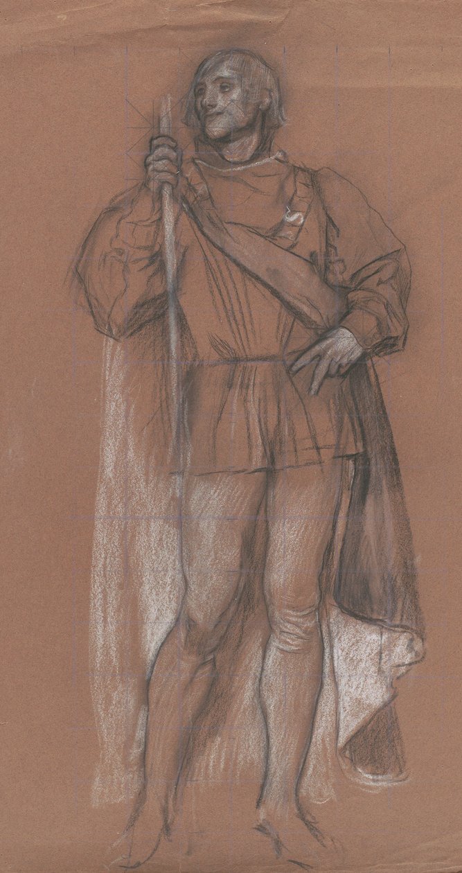 Studium postaci dla Royal Exchange autorstwa Edwin Austin Abbey