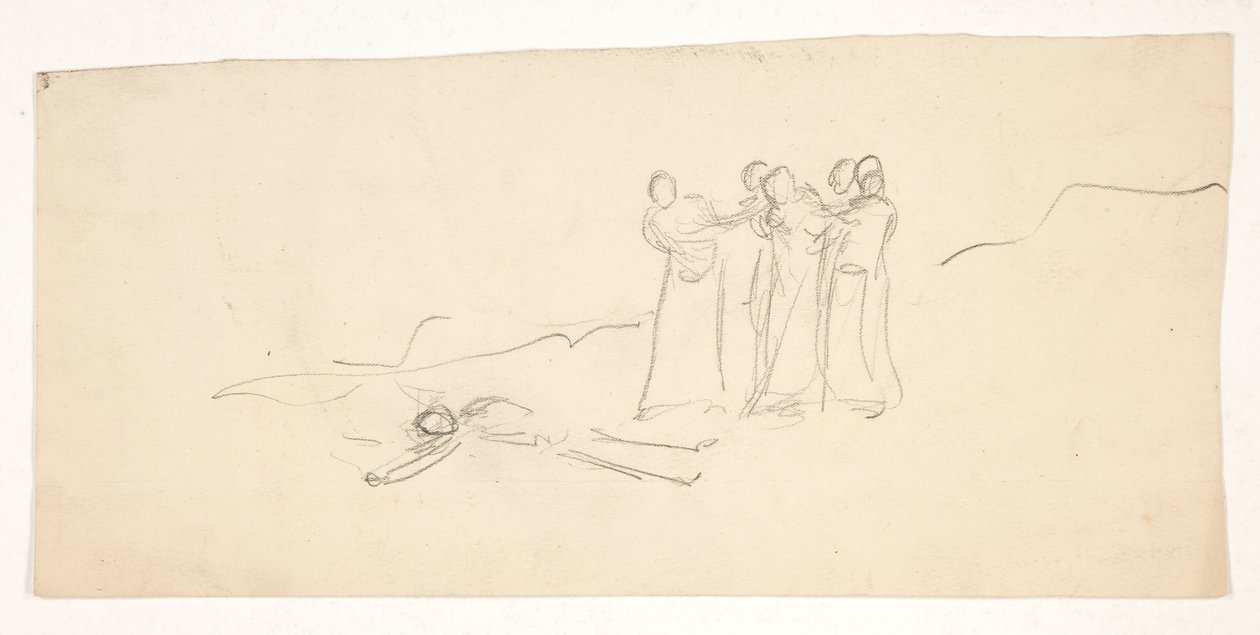 Figury, szkic do niezidentyfikowanej sztuki Szekspira autorstwa Edwin Austin Abbey
