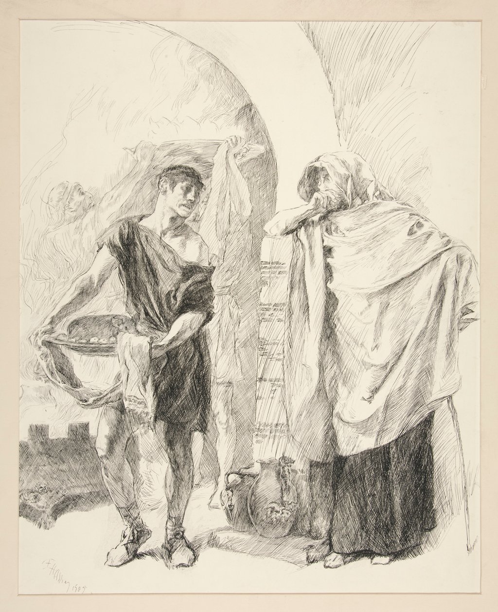 Pierwszy służący: autorstwa Edwin Austin Abbey