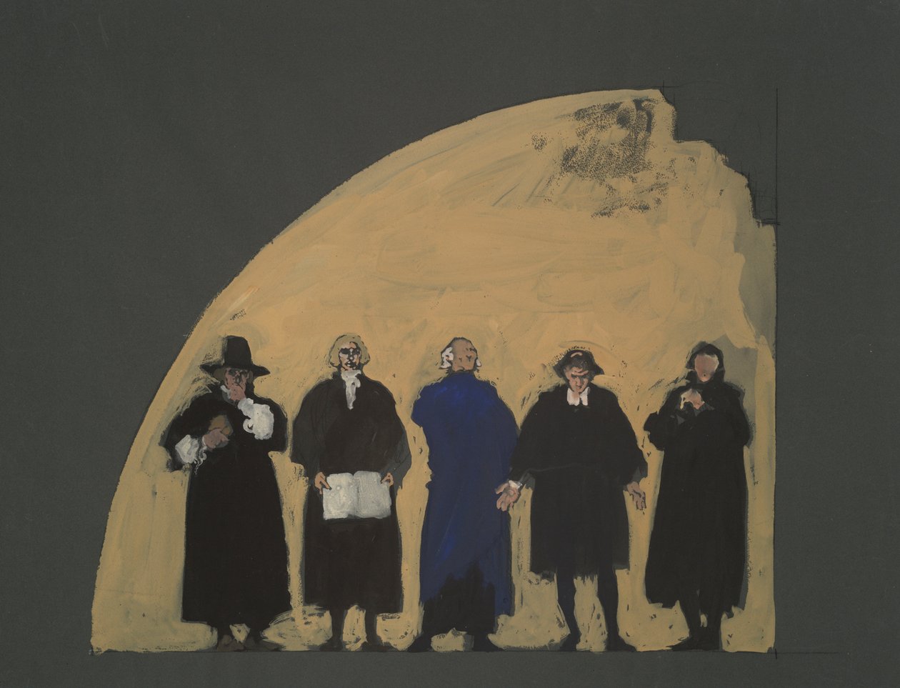 Five Lawmakers, wczesne studium do odznaczeń Sądu Najwyższego (niezrealizowane), dla gmachu stolicy stanu w Harrisburgu w Pensylwanii, 1902-1911 autorstwa Edwin Austin Abbey