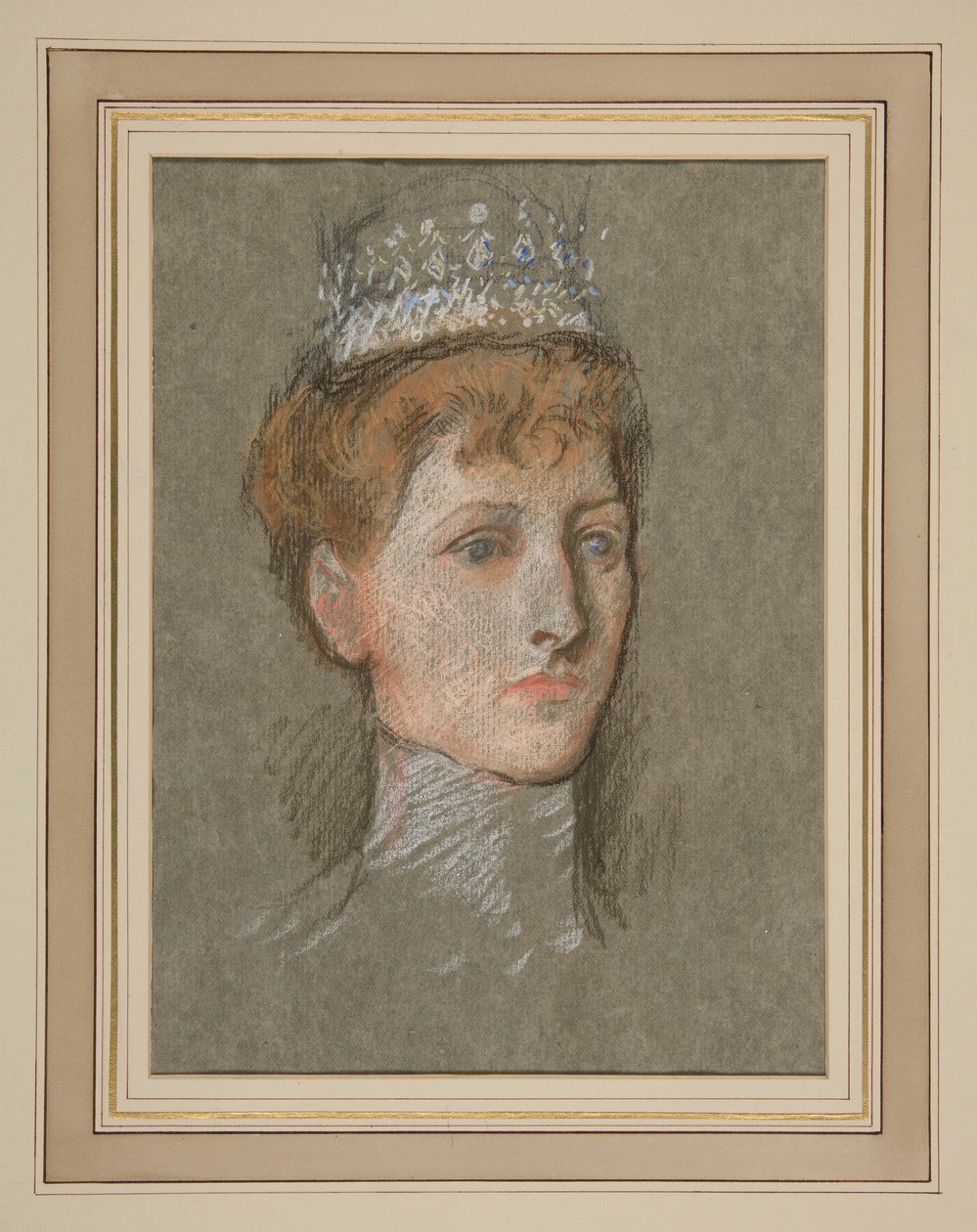 Głowa księżnej Walii (Królowa Maria) autorstwa Edwin Austin Abbey