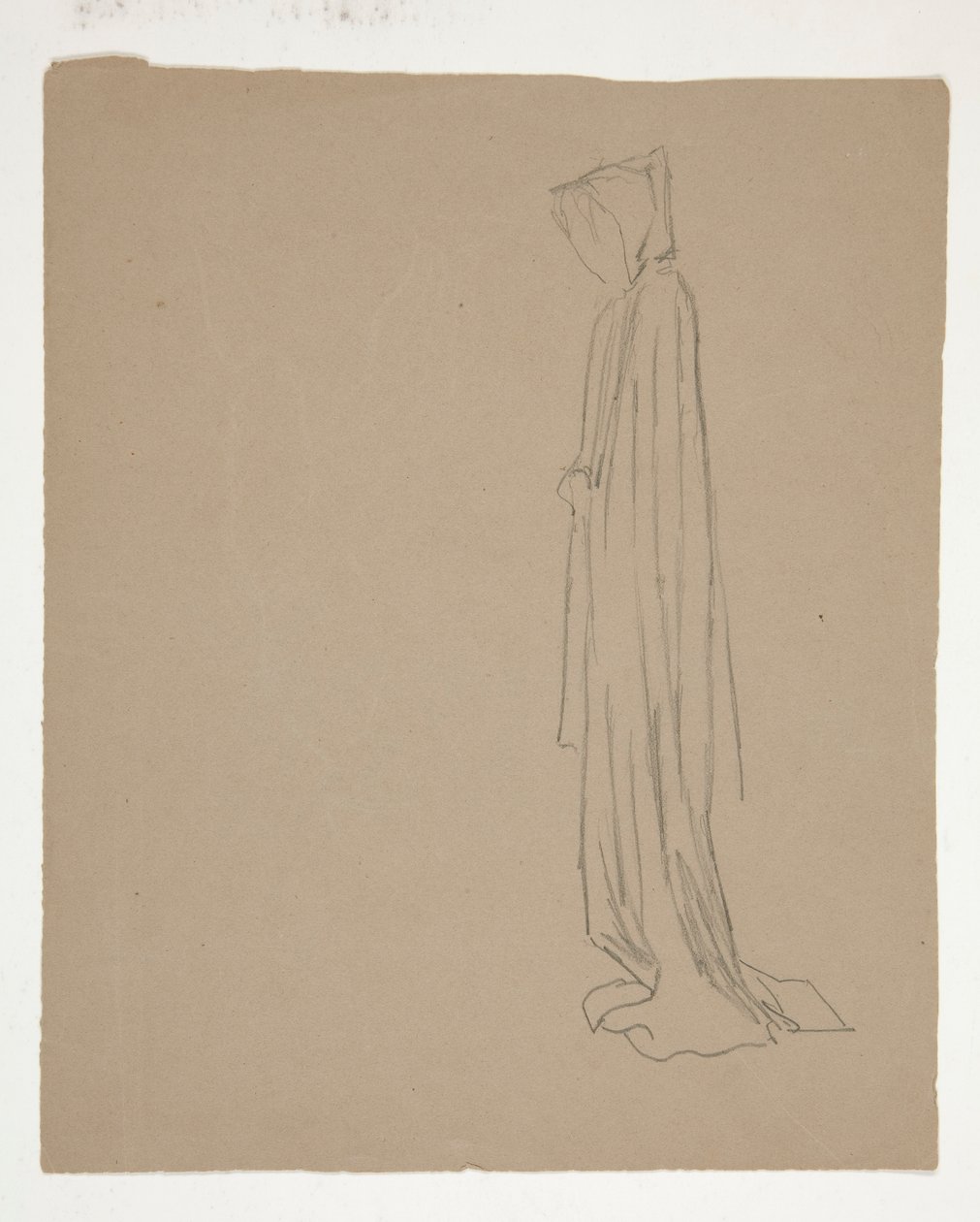 Zakapturzona figura (rekto); Studium postaci męskiej (verso) autorstwa Edwin Austin Abbey