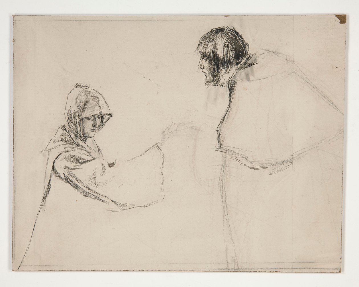 Izabela i książę (badanie dla 0,1108), z Miarka za miarkę autorstwa Edwin Austin Abbey