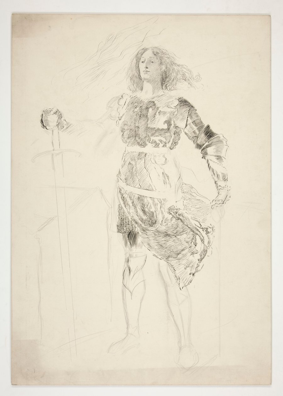 La Pucelle (studium dla .1181) - Akt III, Scena II, Król Henryk VI (Część I) autorstwa Edwin Austin Abbey