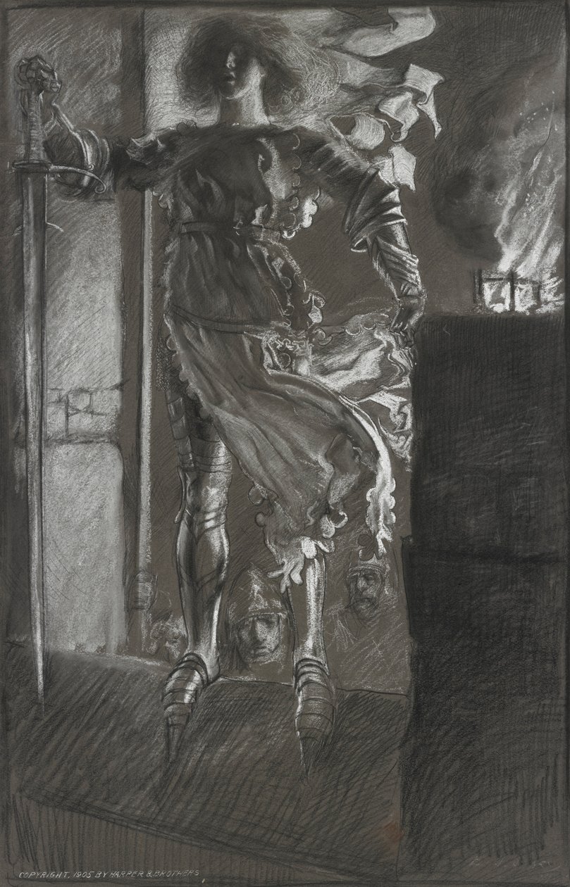 La Pucelle, z króla Henryka VI, część I, akt 3, scena 2 autorstwa Edwin Austin Abbey