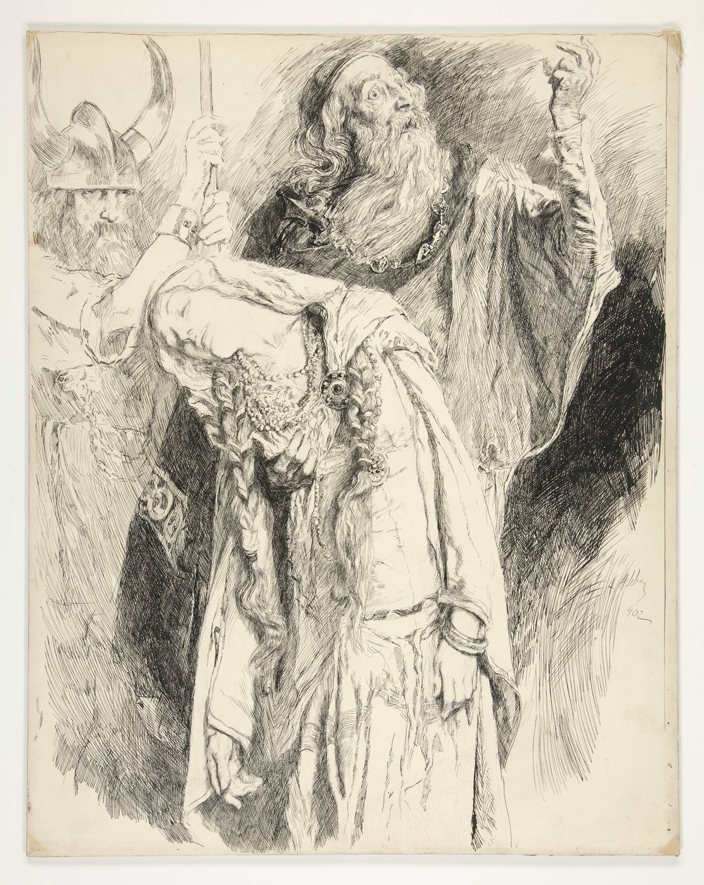 Lear z Cordelią martwą w ramionach, Akt V, Scena III, Król Lear autorstwa Edwin Austin Abbey
