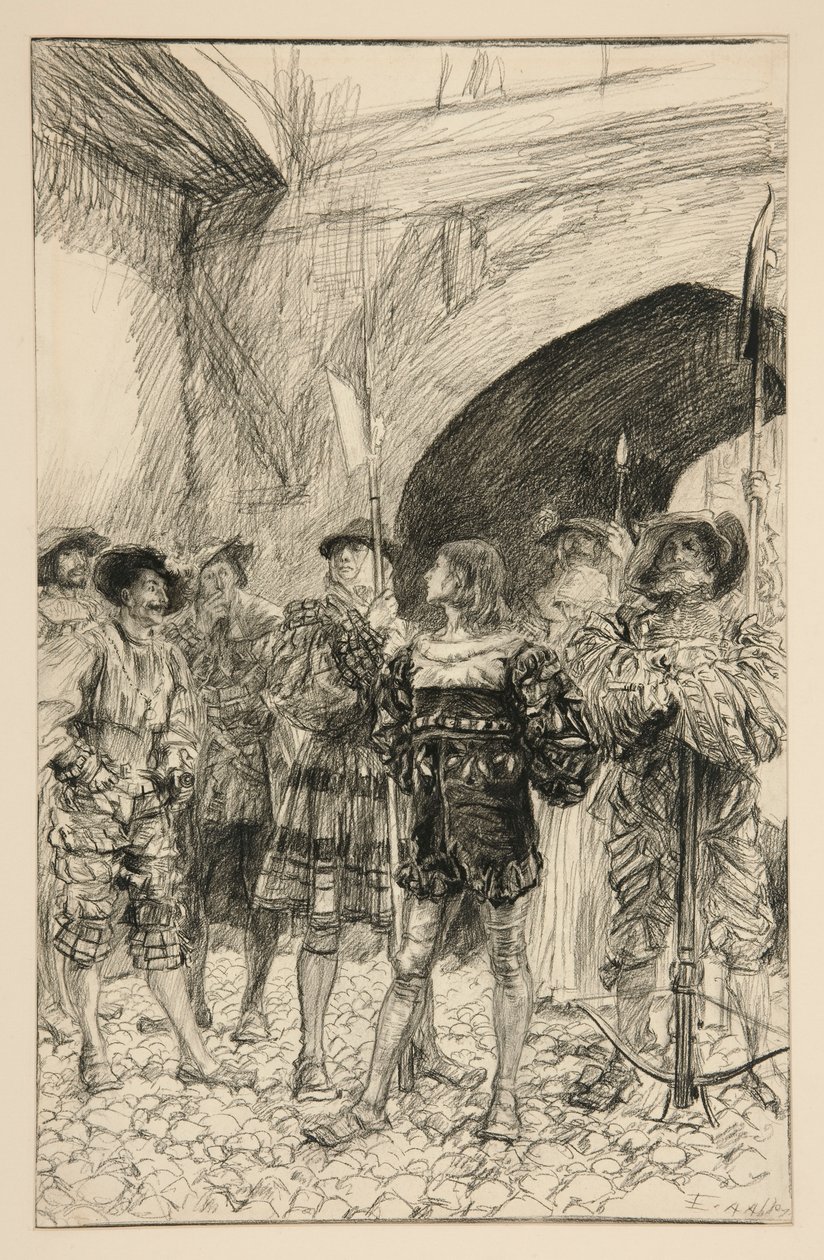 Lucio i Claudio - Akt I, Scena III, Miarka za Miarkę autorstwa Edwin Austin Abbey