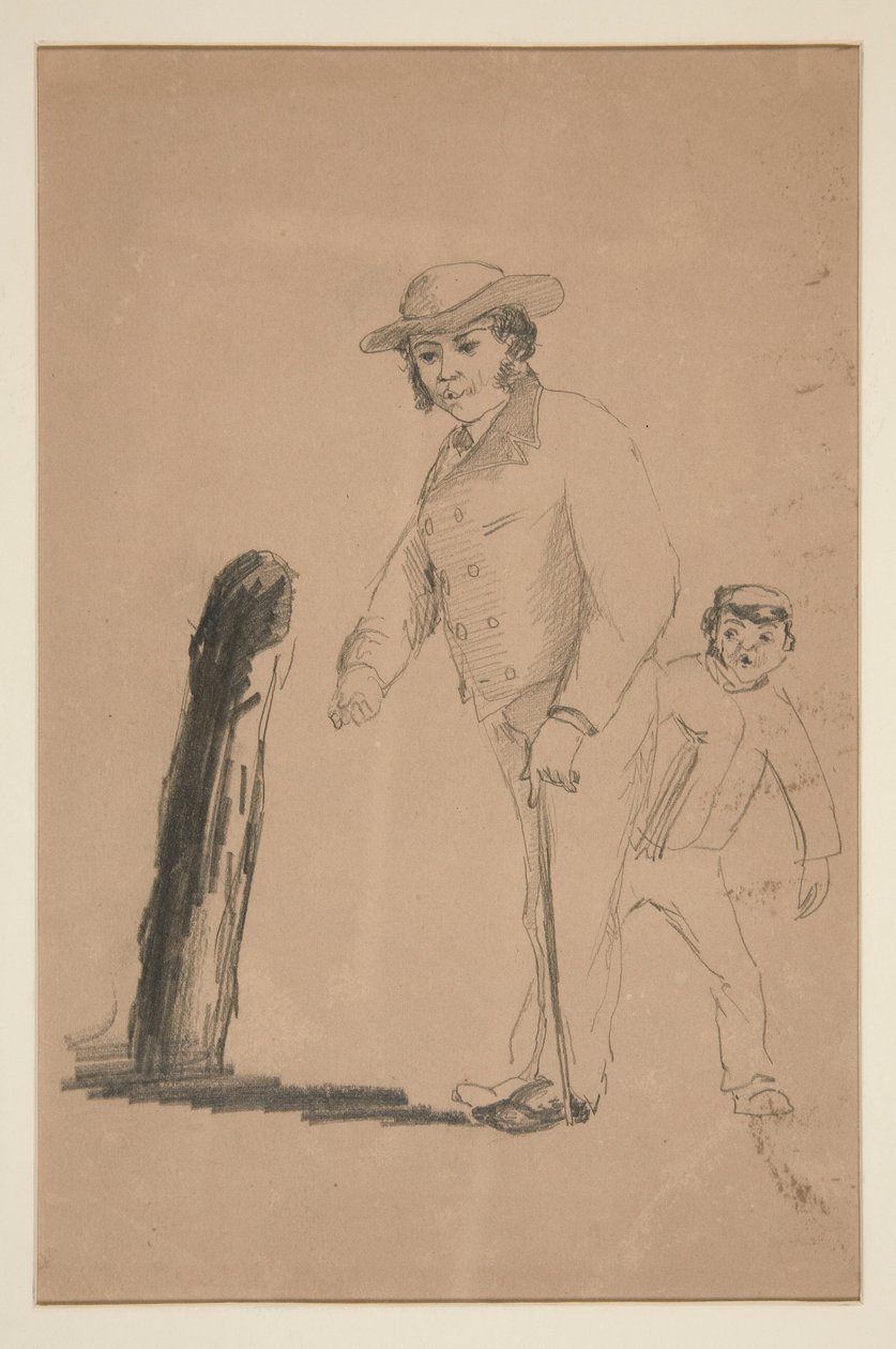 Mężczyzna i chłopiec (rekto); Głowy i postacie Chińczyków (verso) autorstwa Edwin Austin Abbey