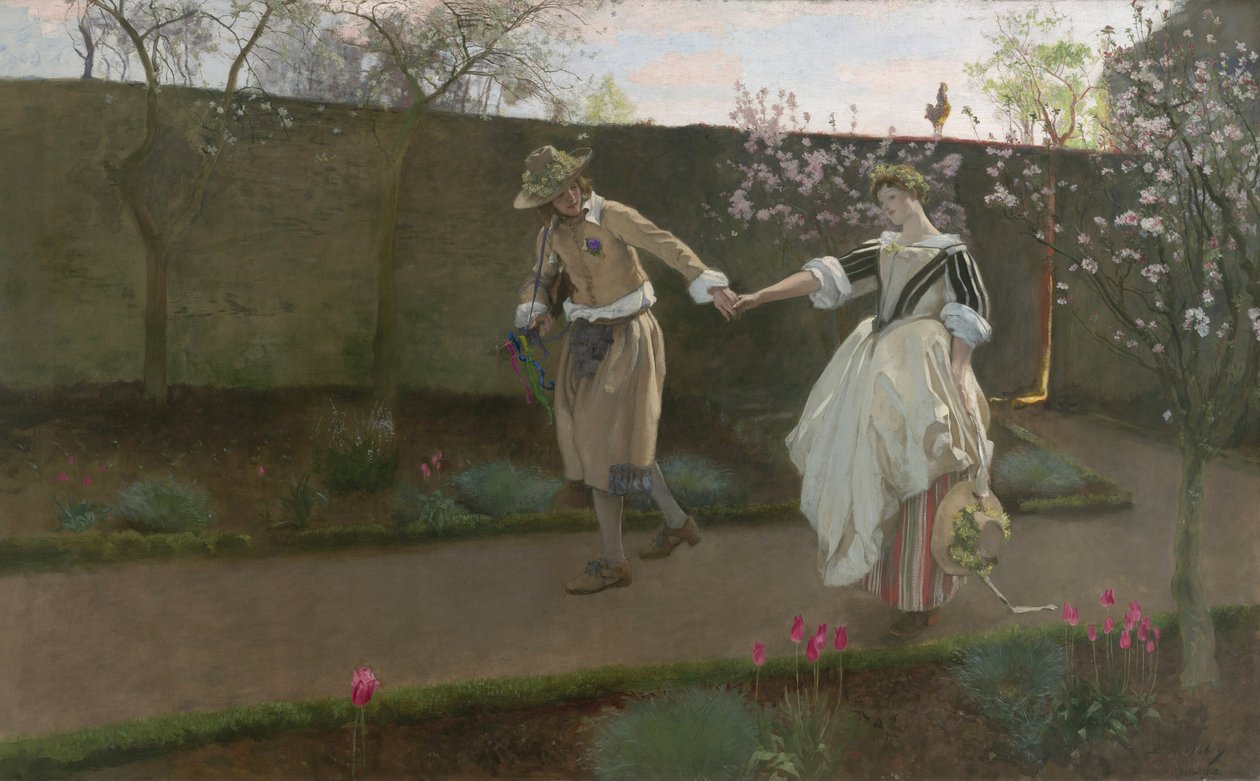 Poranek pierwszomajowy, 1890-94 autorstwa Edwin Austin Abbey