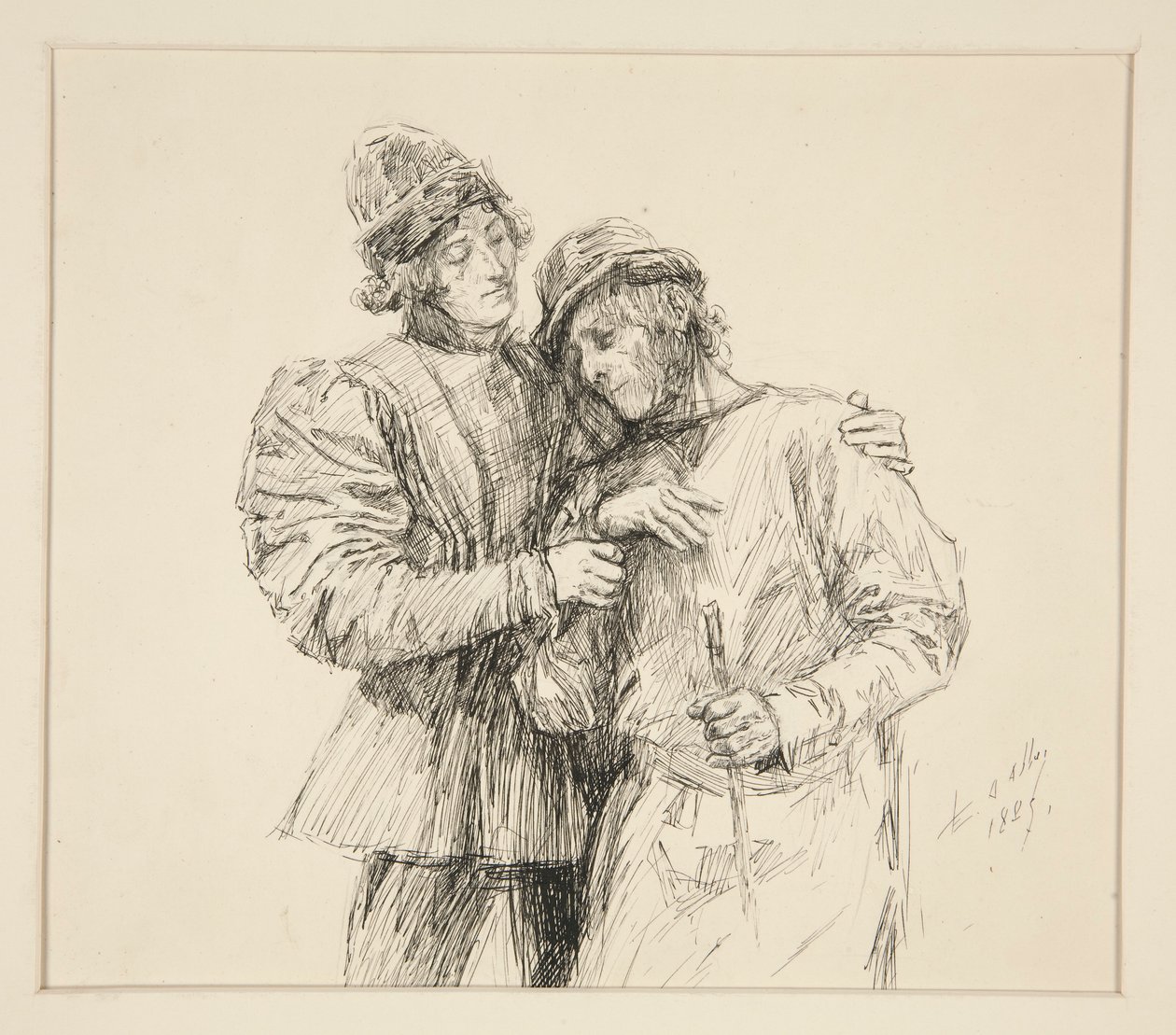 Orlando i Adam, ilustracja do aktu II, scena IV, Jak wam się podoba autorstwa Edwin Austin Abbey