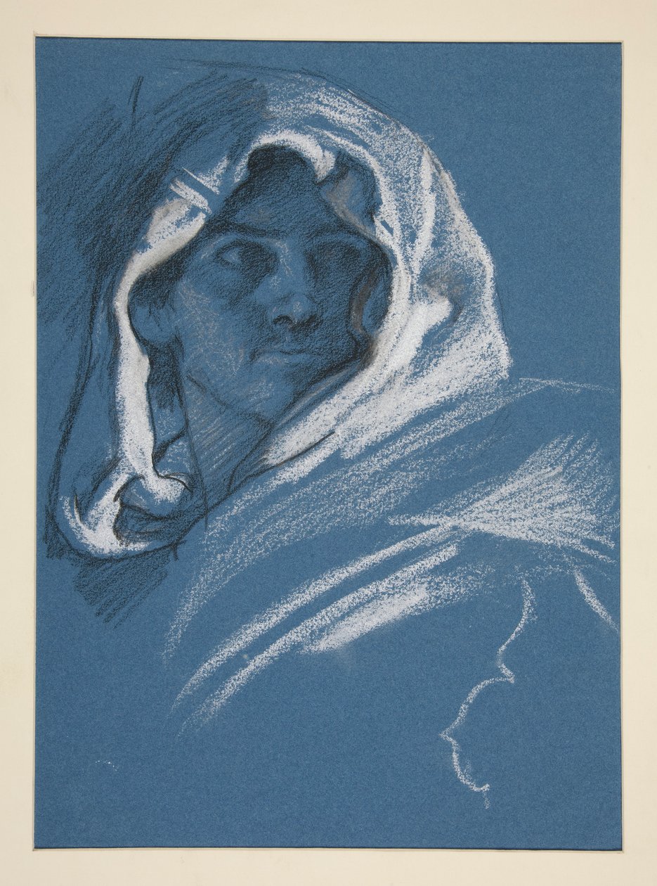 Portret młodego mężczyzny z kapturem autorstwa Edwin Austin Abbey