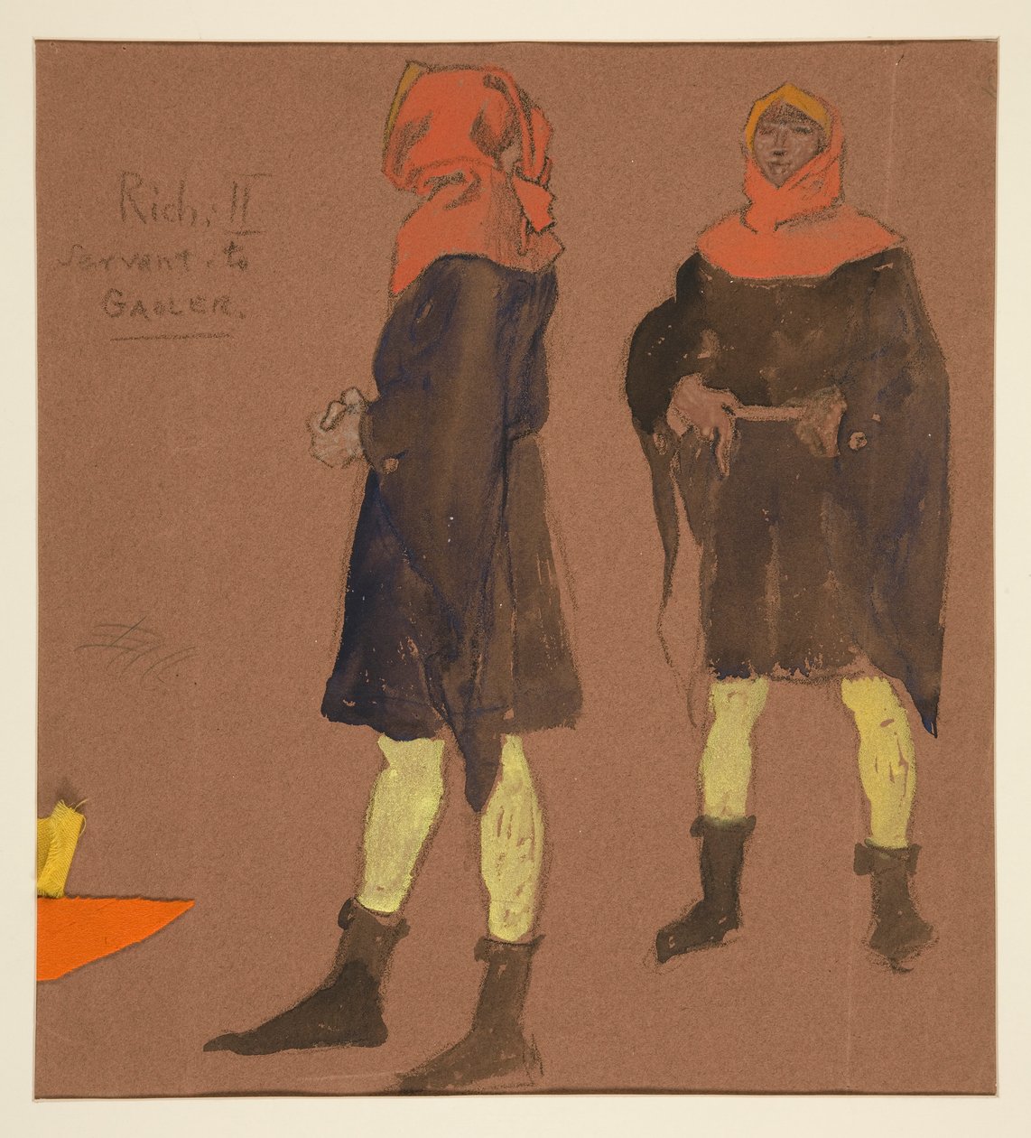 Sewart to Gaoler, szkic kostiumu dla króla Ryszarda II autorstwa Edwin Austin Abbey
