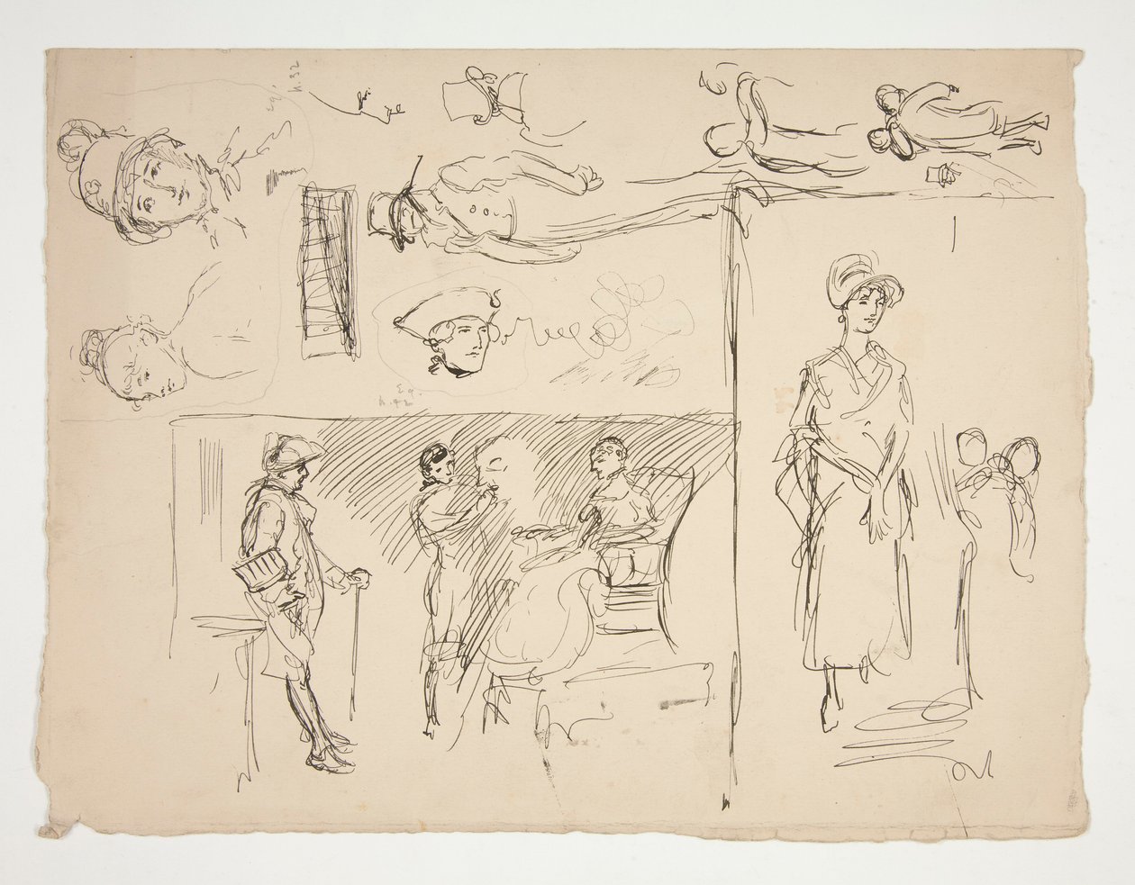Arkusz studiów postaci autorstwa Edwin Austin Abbey