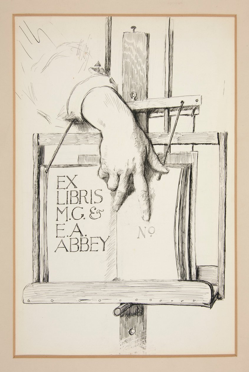 Szkic do Ekslibrisu: M.G. i EA Opactwo autorstwa Edwin Austin Abbey