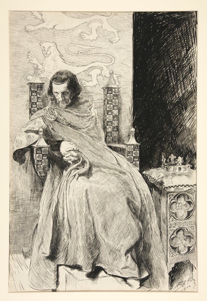 Szkic dla króla Jana, z King John autorstwa Edwin Austin Abbey