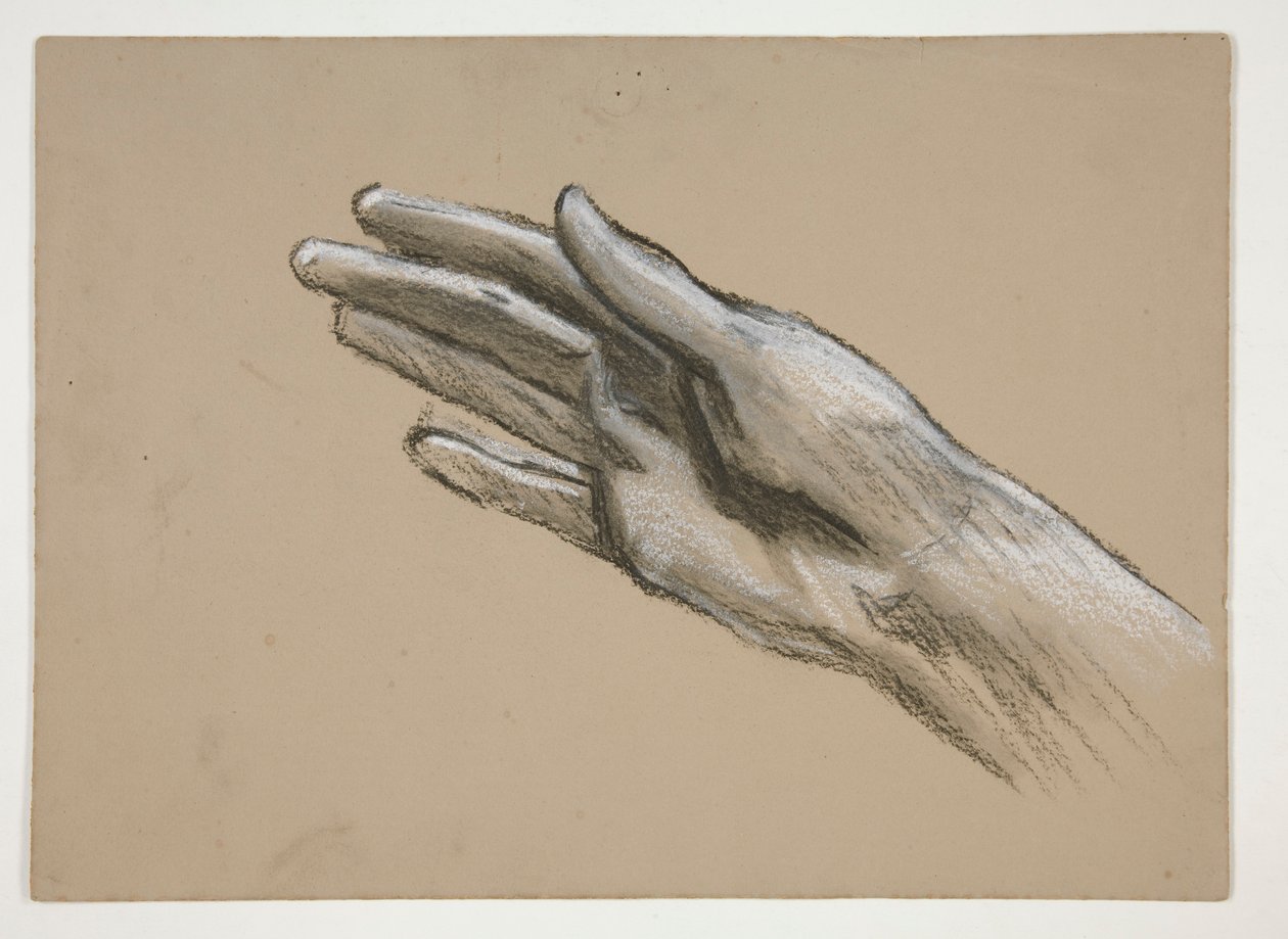 Szkic dłoni (recto); Studia kompozycji do sztuki (?) (verso) autorstwa Edwin Austin Abbey