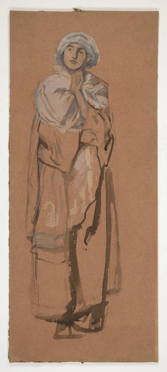 Szkic postaci w turbanie - niezidentyfikowana ilustracja autorstwa Edwin Austin Abbey