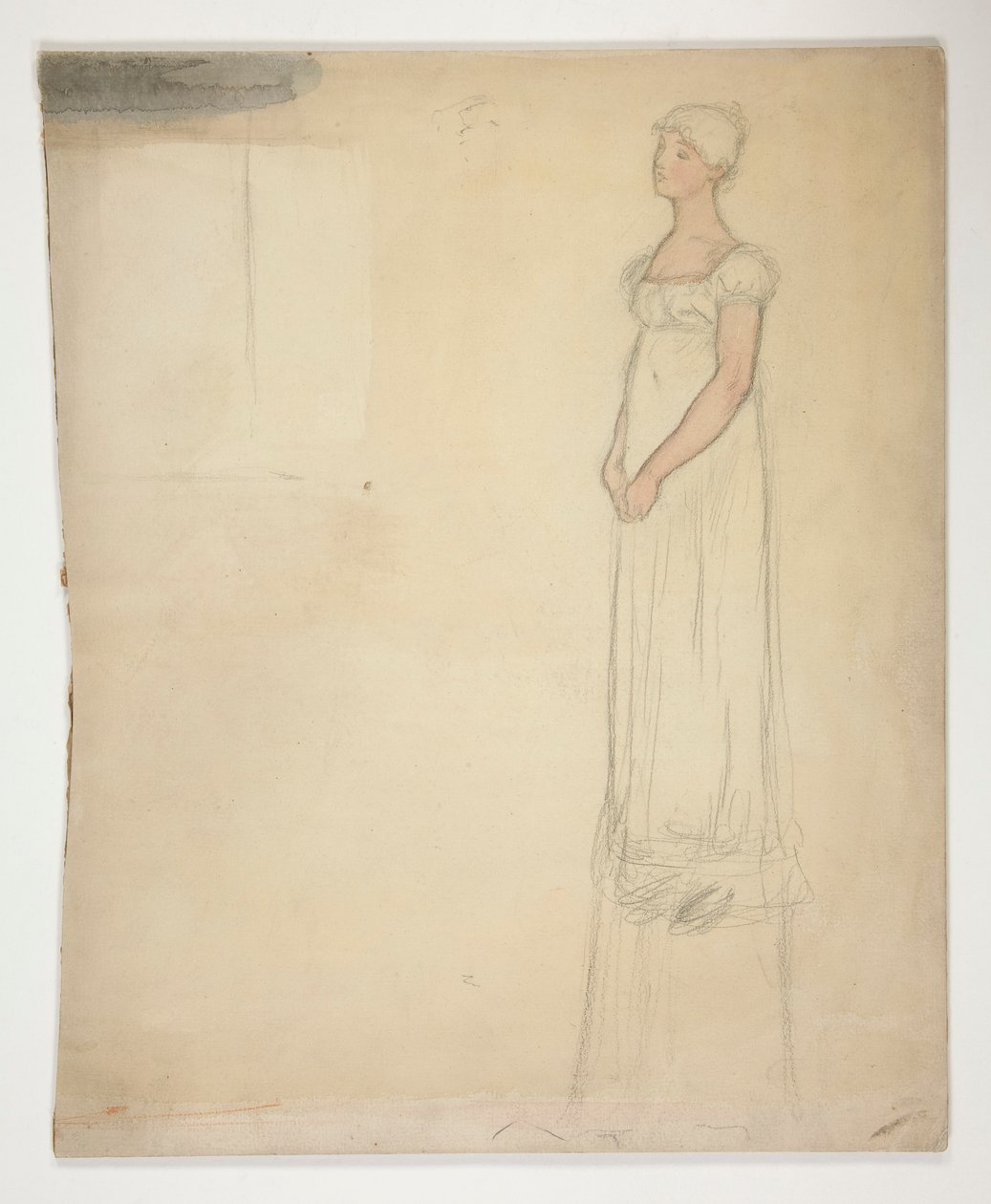 Szkic kobiety - studium kostiumu do spektaklu? autorstwa Edwin Austin Abbey