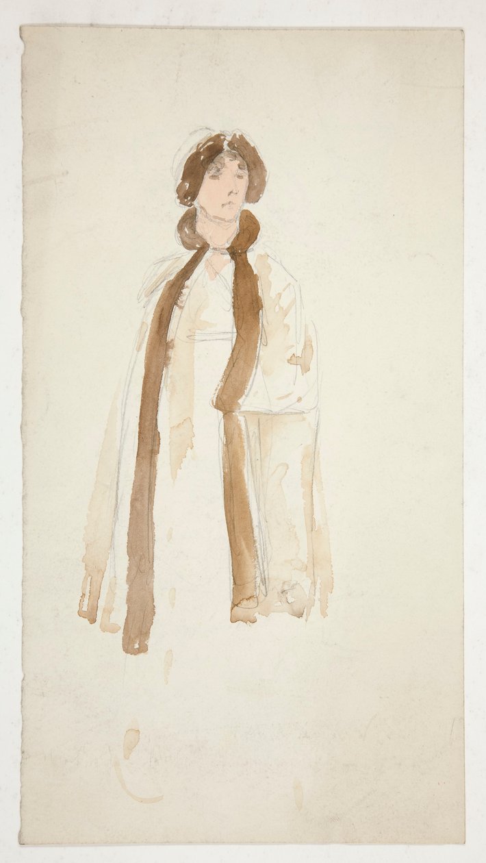 Szkic kobiety - studium kostiumu do spektaklu? autorstwa Edwin Austin Abbey