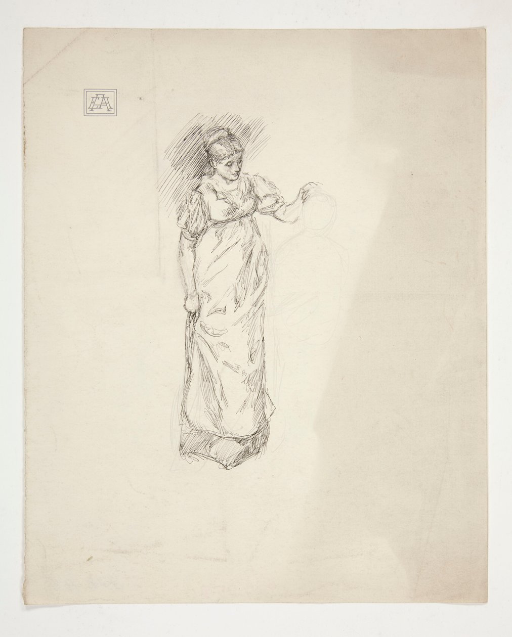 Szkic kobiety - niezidentyfikowana ilustracja autorstwa Edwin Austin Abbey