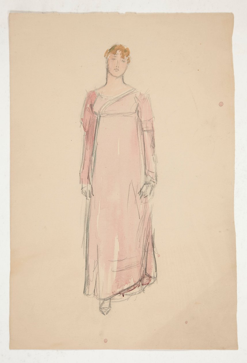 Szkic kobiety w różu - studium kostiumu do spektaklu? autorstwa Edwin Austin Abbey
