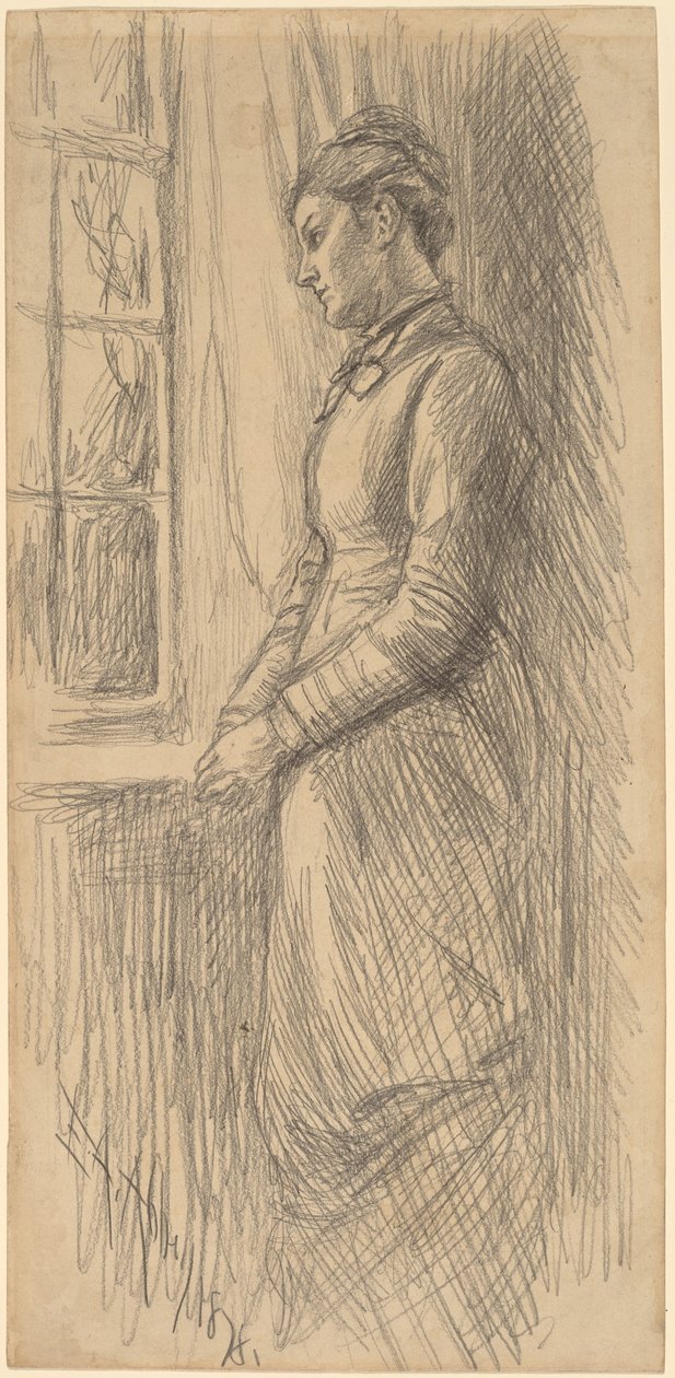 Samotność: Miss Vesta Rollinstall autorstwa Edwin Austin Abbey