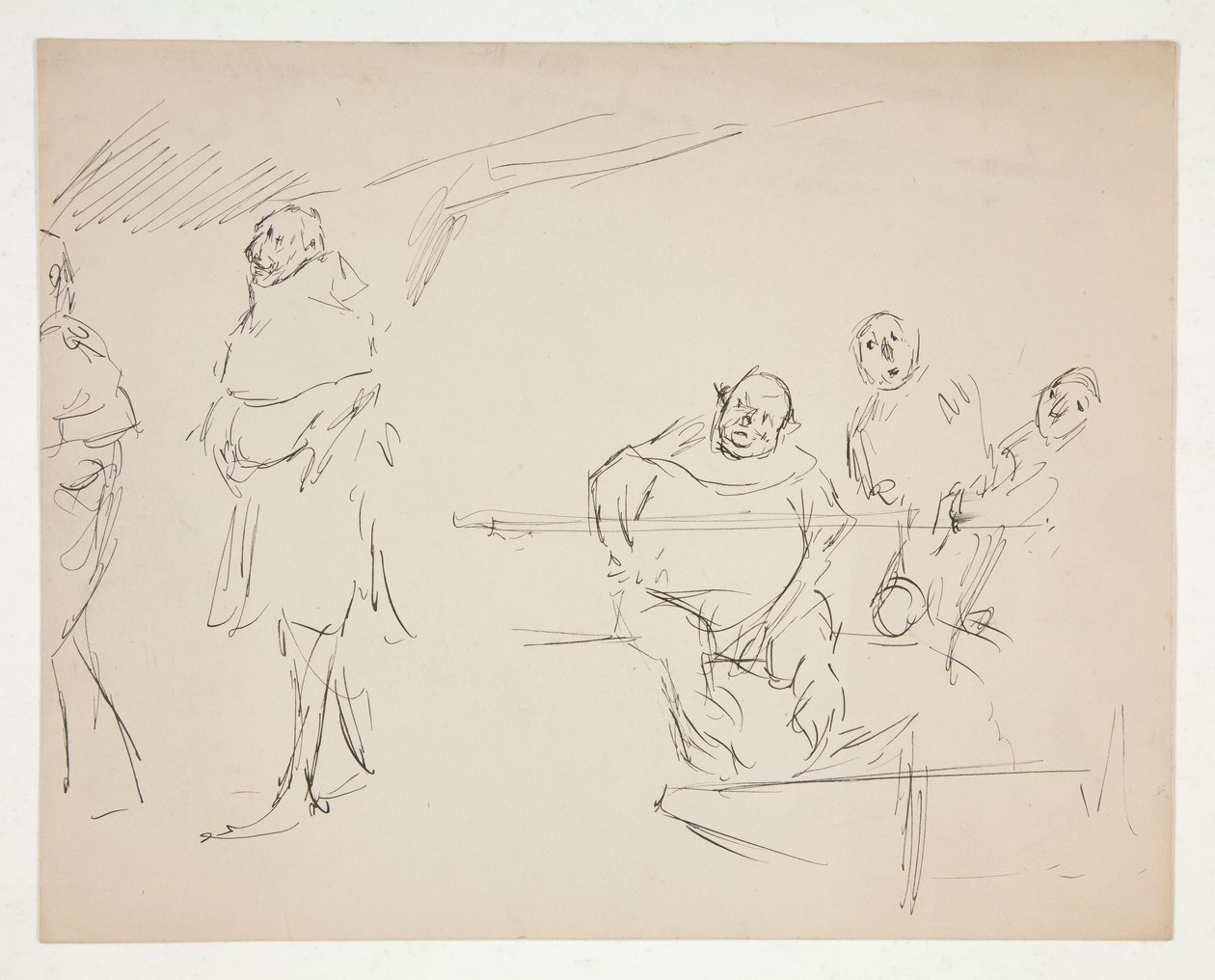 Studia do niezidentyfikowanej sztuki szekspirowskiej (Falstaff?) (recto i verso) autorstwa Edwin Austin Abbey
