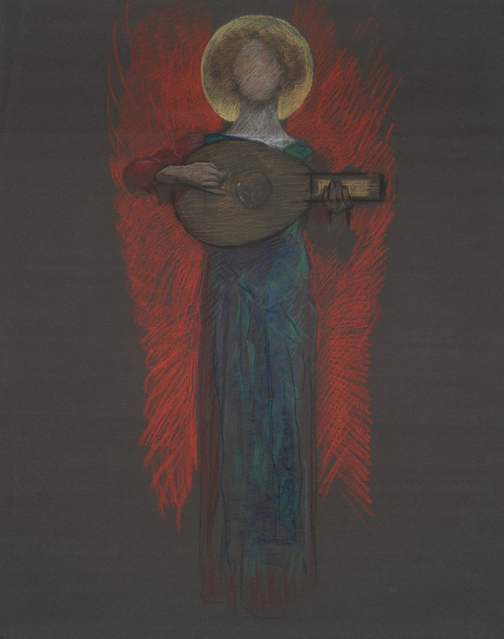 Studium, Anioł z instrumentem muzycznym autorstwa Edwin Austin Abbey