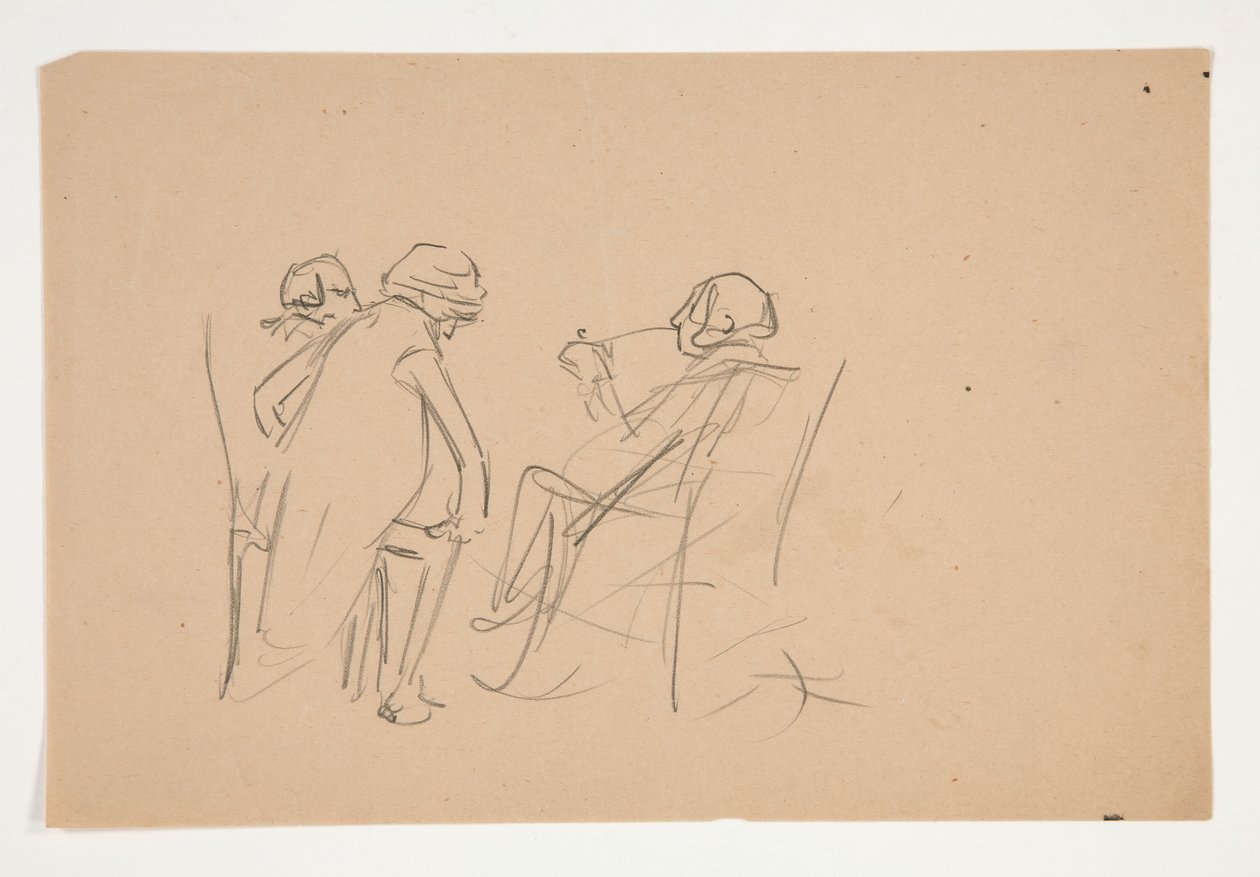Studium dla .1207 - ilustracja dla Olivera Goldsmitha autorstwa Edwin Austin Abbey