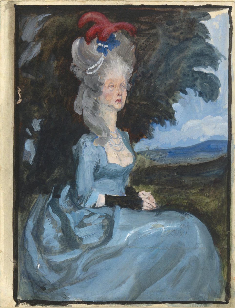 Studium dla ciotki Pedigree, od Olivera Goldsmitha autorstwa Edwin Austin Abbey