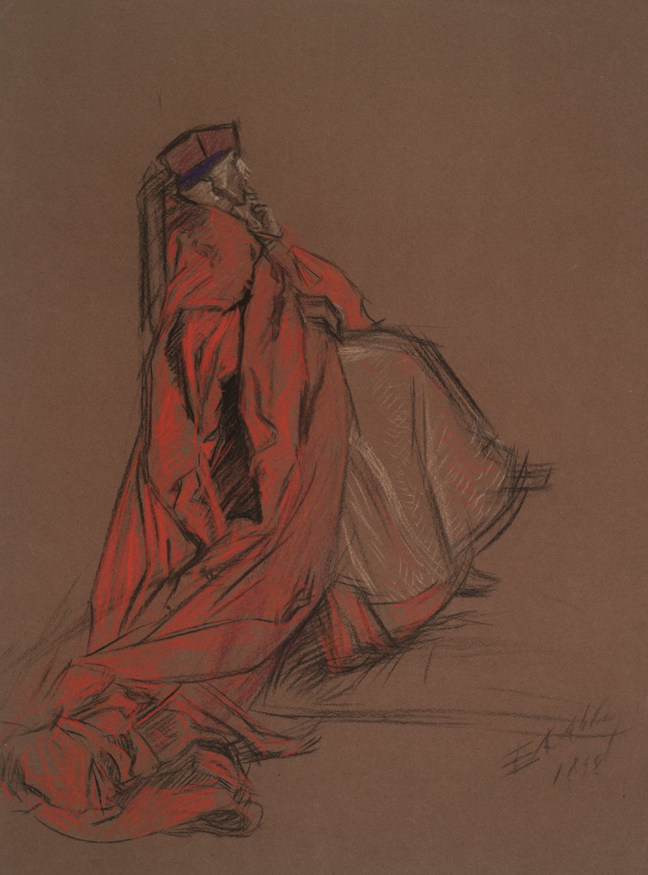 Studium dla kardynała Woolseya na proces Katarzyny autorstwa Edwin Austin Abbey