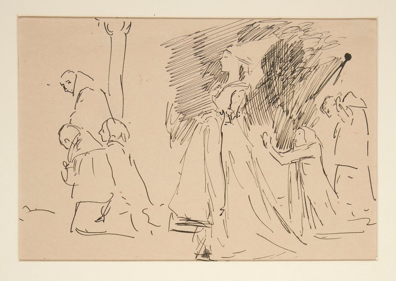 Studium dla Kapłana i Wielkiej Pani (akwarela) autorstwa Edwin Austin Abbey