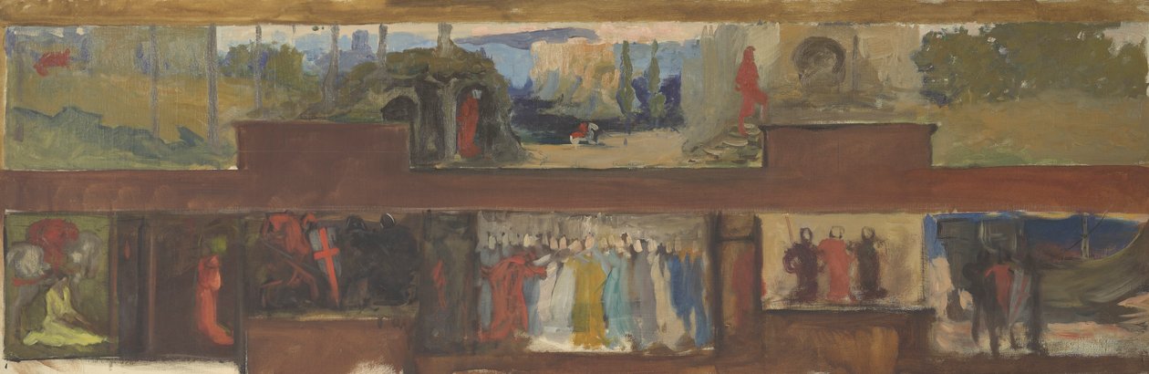 Study for The Quest and Achievement of the Holy Graal, Book Delivery Room, Boston Public Library autorstwa Edwin Austin Abbey