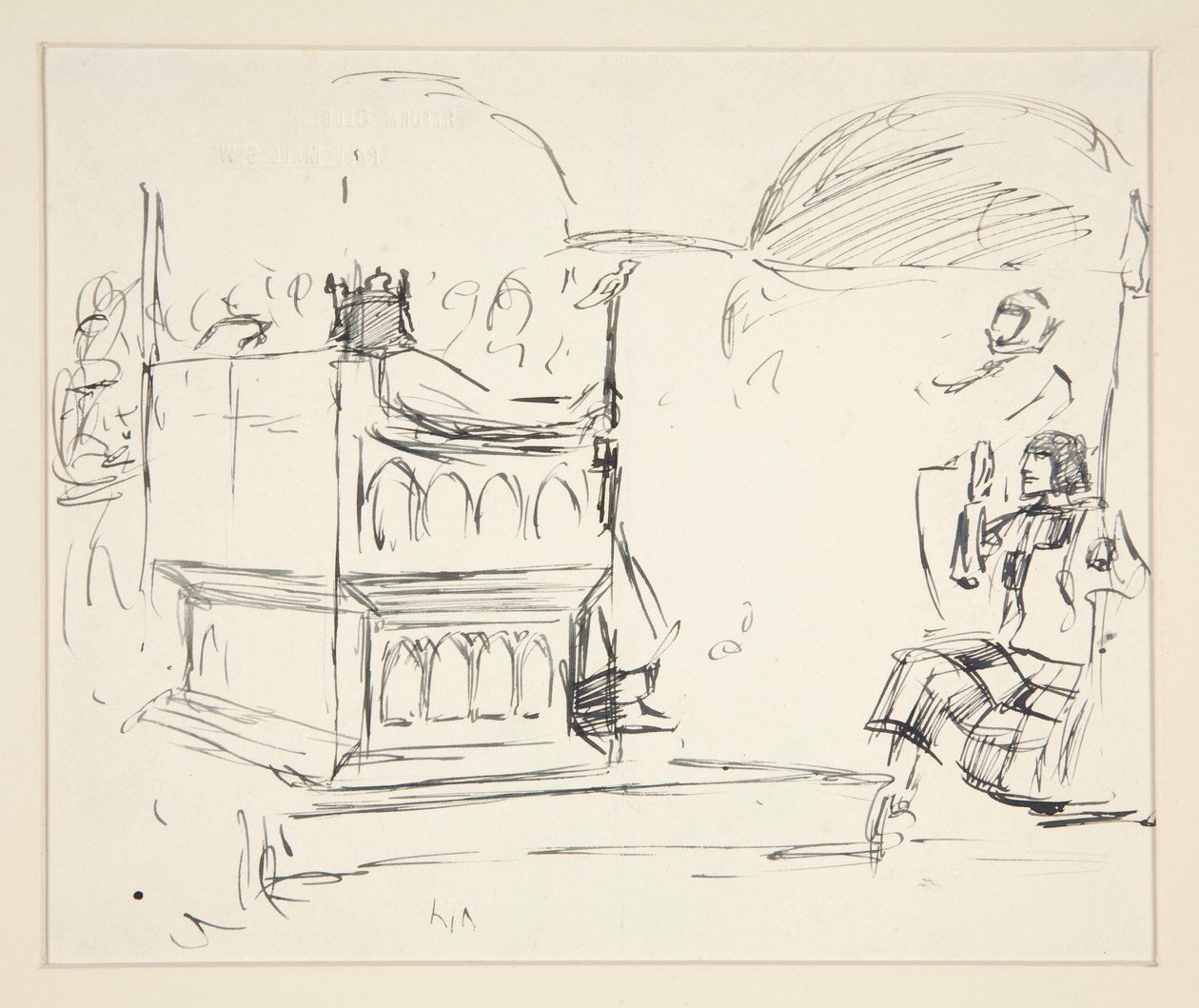 Study for The Quest of the Holy Graal (seria piętnastu obrazów dla Biblioteki Publicznej w Bostonie, ukończona w 1901) autorstwa Edwin Austin Abbey
